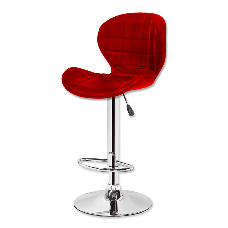 Tabouret tournant à hauteur réglable Hollowell, Rouge