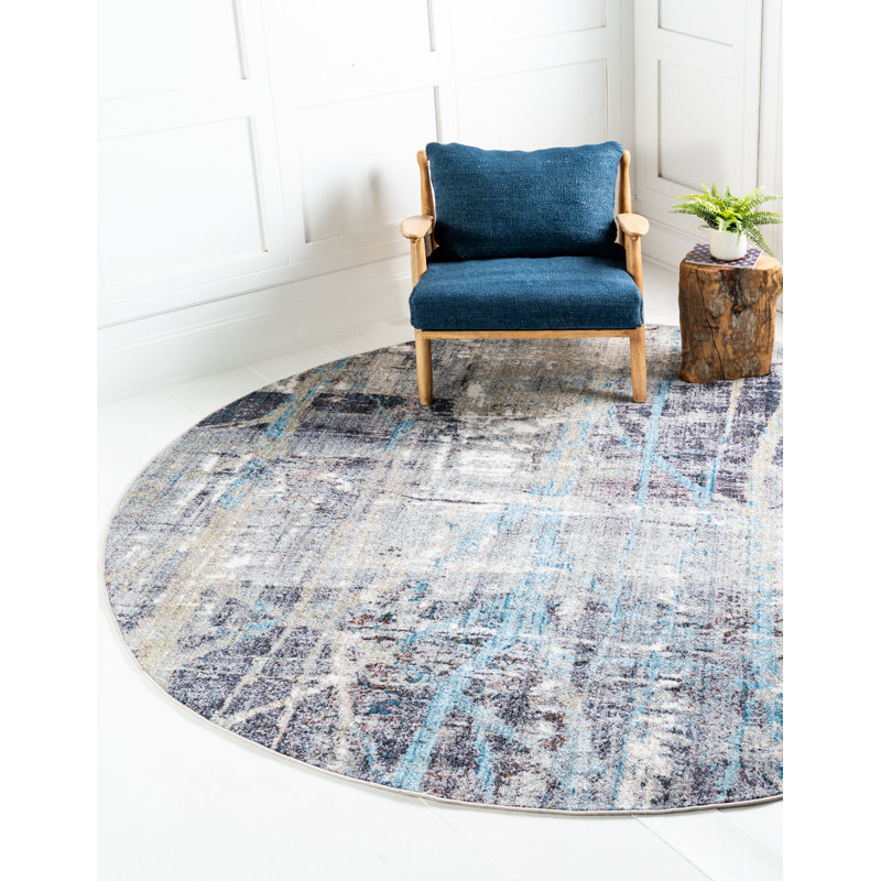 Downtown Abstract Indoor Rug, Round 8'