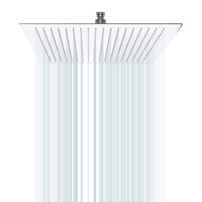 Pomme de douche chromée 16 pouces, pomme de douche carrée ultra mince en acier inoxydable 304