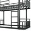 Lit superposé simple au-dessus de simple TG avec échelles et garde-corps, structure en métal à tuyaux ronds améliorée, élégant et polyvalent pour toutes les pièces, adolescents et adultes, noir