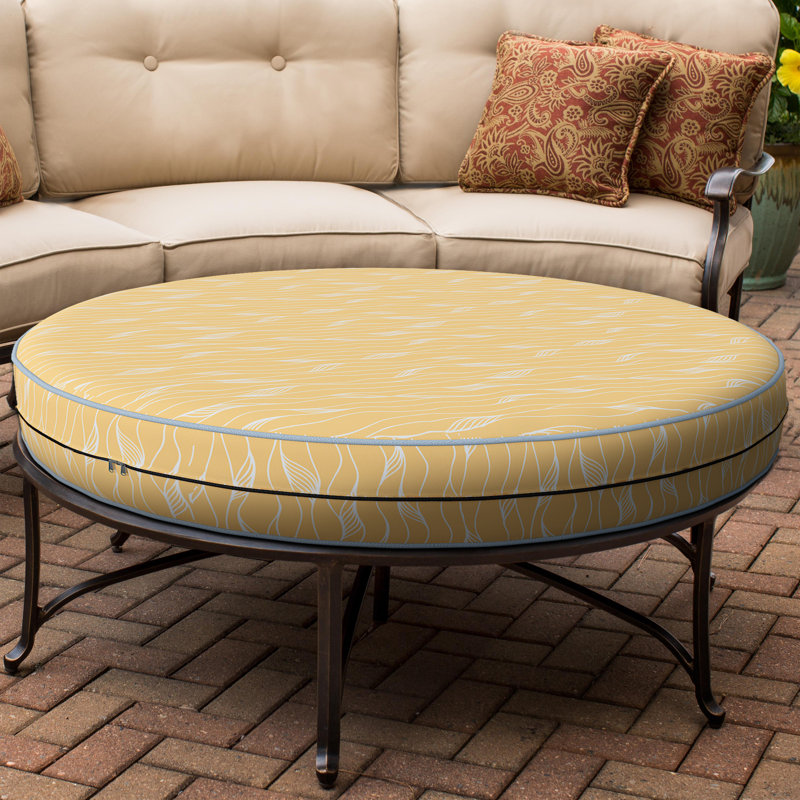 Decorative Indoor Outdoor Waterproof Round Cushion Cover, Patio UV Resistant Seat Cushion Cover, 5'' H x 25'' W