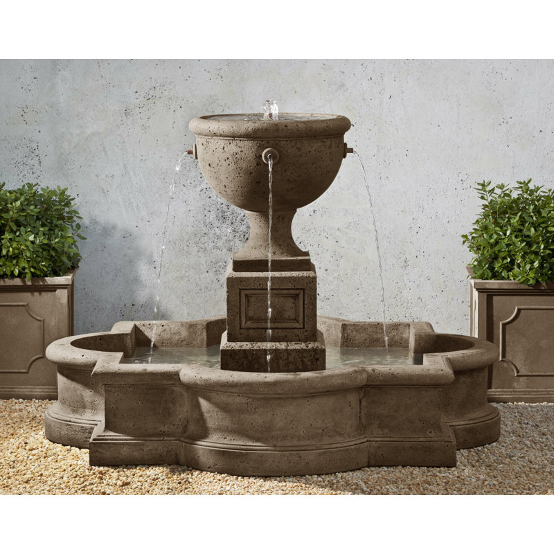 Navonna Floor Fountain, Aged Limestone