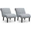 Ensemble de 2 fauteuils d'appoint rembourrés capitonnés Abiha Canora-45669949