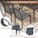 4-Person Patio Dining Set with Square Metal Dining Table and Stackable Textilene Armrest Chairs