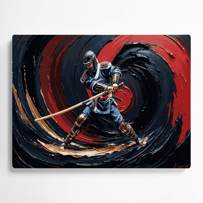 Art mural en métal Sports Kendo, H 20 po x l 20 po