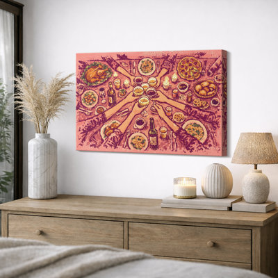 «Dinner Gathering», impression sur toile, impression sur toile encadrée