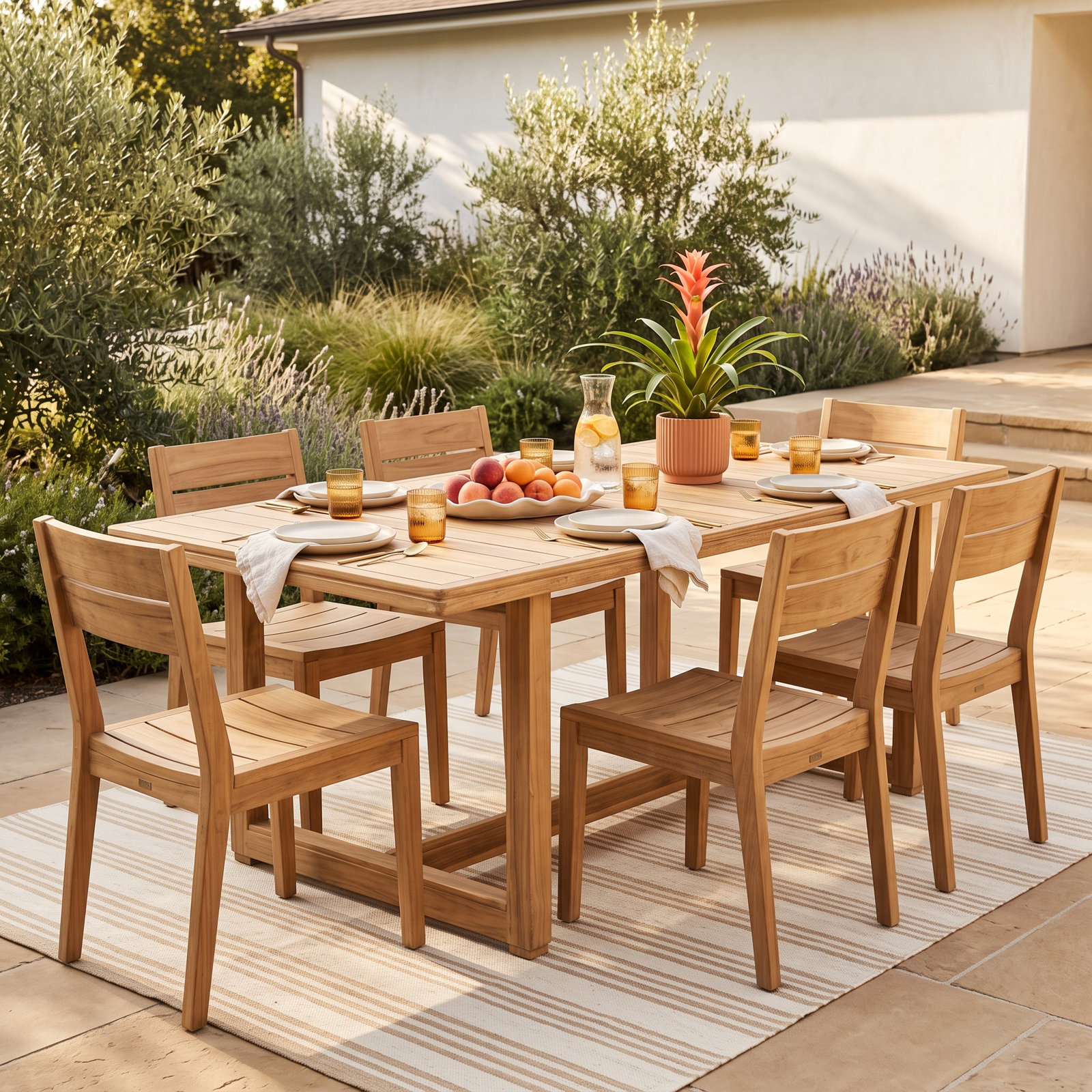 Melrose 71" Teak Patio Dining Table
