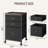 Rustic Black 3-Drawer Mobile Filing Cabinet, Compact 26.3-Inch Rolling Under-Desk Storage for Letter/A4 Files, Perfect for Home Office
