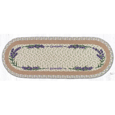 Chemin de table ovale en jute tressé à la main 36 po Earth Rugs Lavender