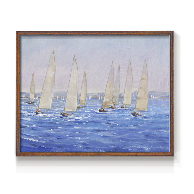 Événement de voile II - reproduction encadrée - réarmable, H 22 po x l 28 po, Noyer