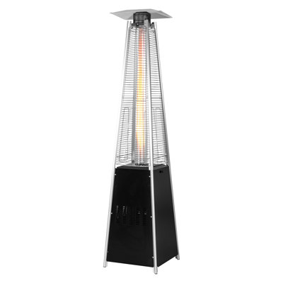 48,000 Btu Propane Pyramid Patio Heater For Outdoor Use With Wheels, 360°instant Warmth For Backyard Balcony 6-8 People