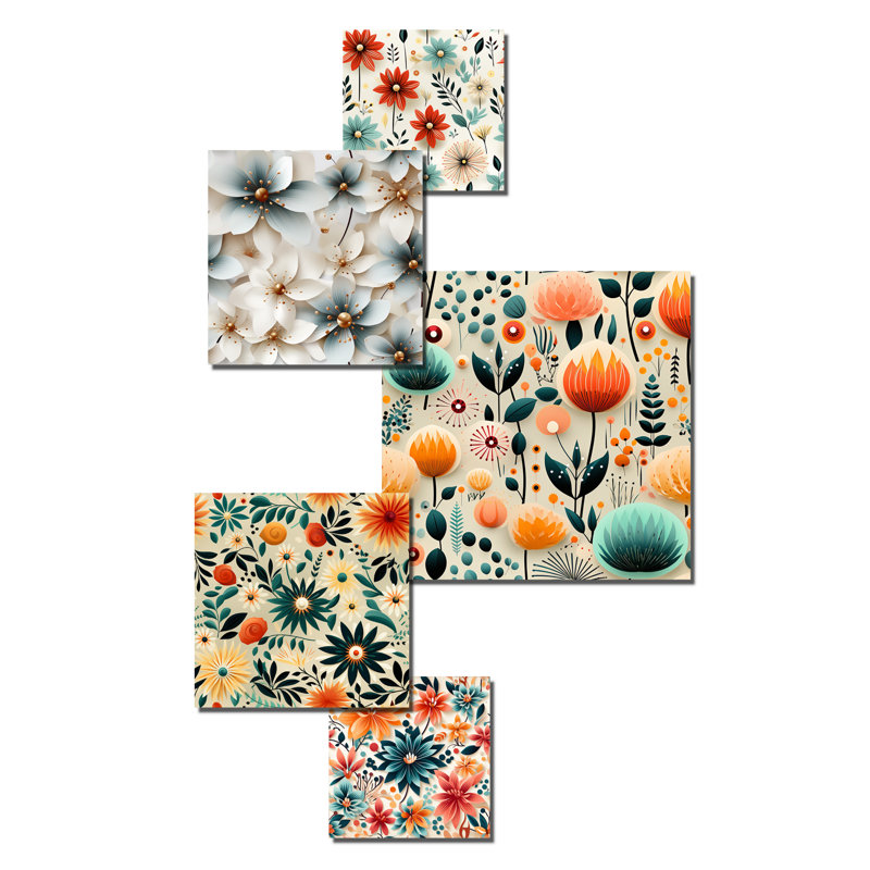 Adelle - ensemble d'art mural floral de 5