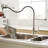 Brushed Nickel Kitchen Sink Faucet With Pullout - Single Lever, Leak-, , Adjustable Water Stream And Spray Contemporary In Pull Out , Leak- Design, To Corrosion Fingerprint Marks-2102458446