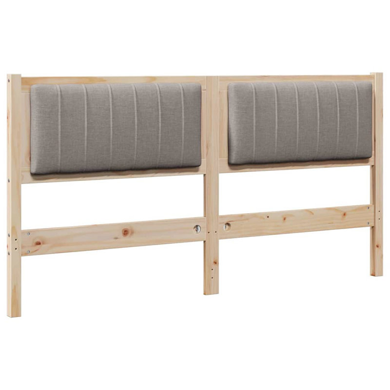 Solid Wood Headboard, UK King - DE 150 x 200 cm, Brown, Taupe