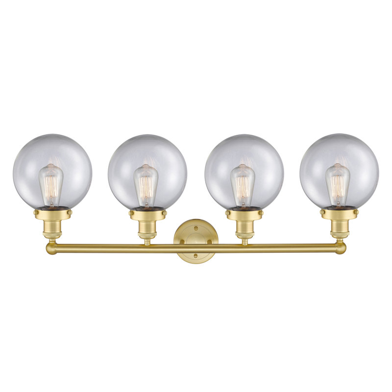 Alphonsa 4 - Light Dimmable Vanity Light, Clear, Satin Gold