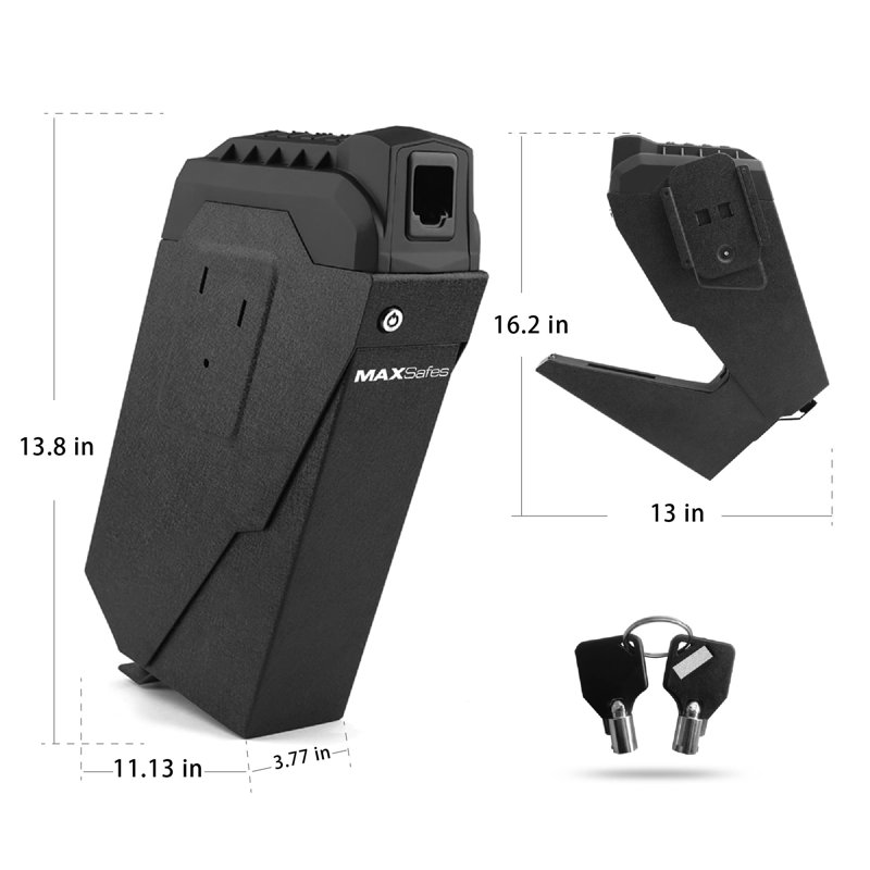 Drop Down Vault With Super Biometric Finger Vein Recognition Lock, Fast Auto-open Handgun Box, Quick-access Pistol Safe Wall Mounting For Desk Table, Ca Doj Approved