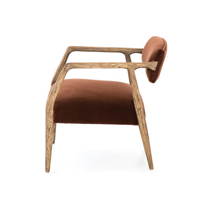 Berthe Oak Genuine Leather Armchair