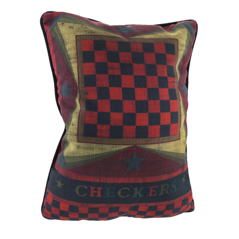 Coussin décoratif 13 po x 18 po Checkerboard