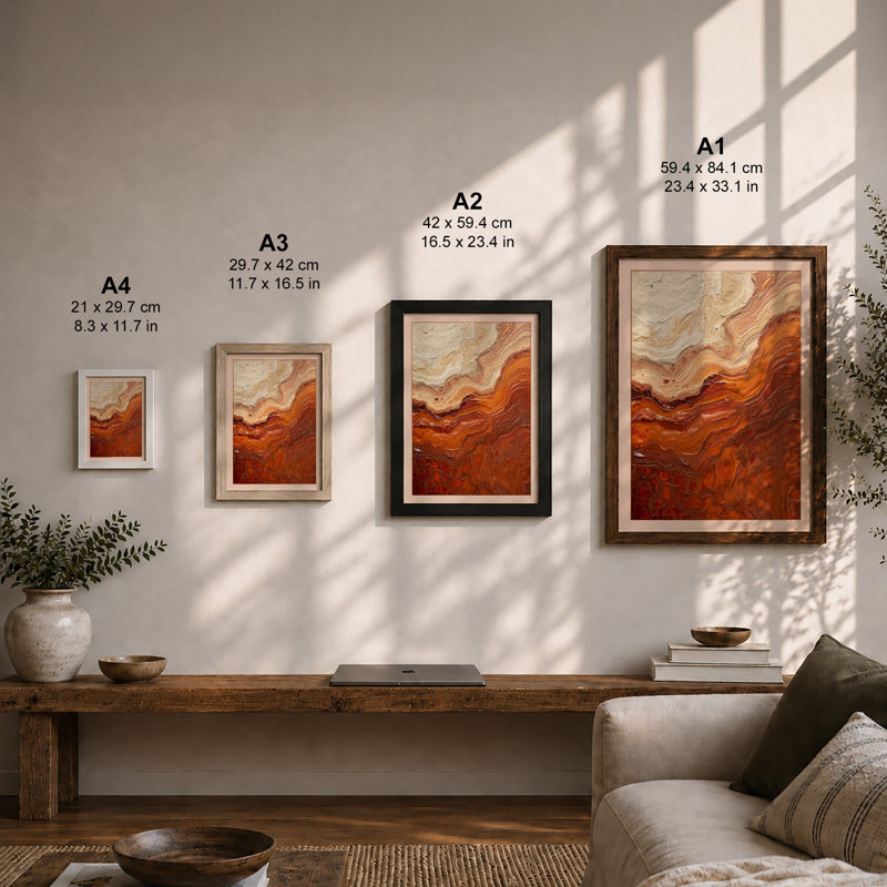 Mineral Flows Modern - Framed Print, Unframed, A4 - 29.7 x 21.0 cm