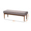 Banc de salle à manger rembourré en bois gris H 17,17 po x l 46,71 po x P 17,52 po Tomball