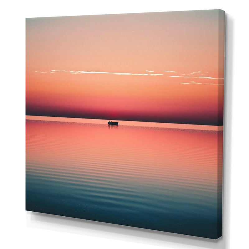 «Kittanning Minimalistic Sunset Pendant The Full Moon IV», reproduction sur toile, H 16 po x l 16 po x P 1 po, Toile tendue