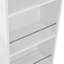 Îlot de cuisine K&K avec table allongée, îlot de cuisine sur roulettes avec lumières DEL, prises de courant et 2 portes en verre cannelé, îlot de cuisine avec compartiment de rangement et 3 tablettes ouvertes latérales, blanc-125149228