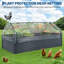 Ensemble de jardin surélevé galvanisé 8 pi 4 po x 2 pi avec portes à fermeture à glissière Boîte à fleurs à base ouverte pour les légumes Fleurs-167800038-167800039