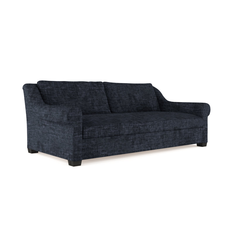 Sofa, Linen Blue Print, 32" H x 72" W x 41" D