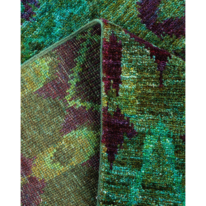 Contemporary One-of-a-Kind Rectangle 4'1" X 6'1" Hand Knotted Area Rug