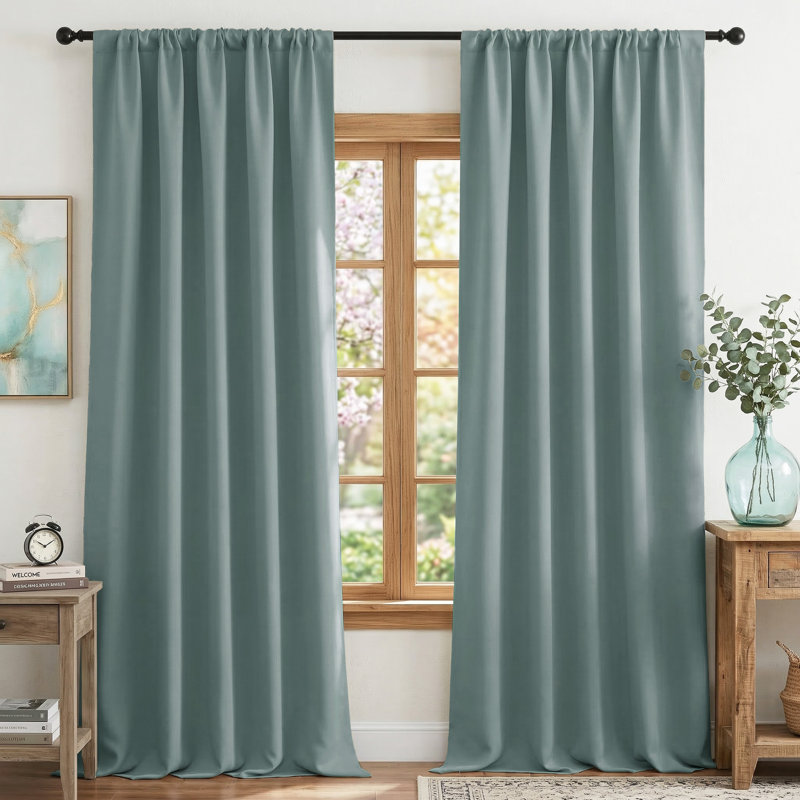 Blackout Curtains for Bedroom, Thermal Insulated Drapes Rod Pocket Privacy Protected Window Panels for Living Room