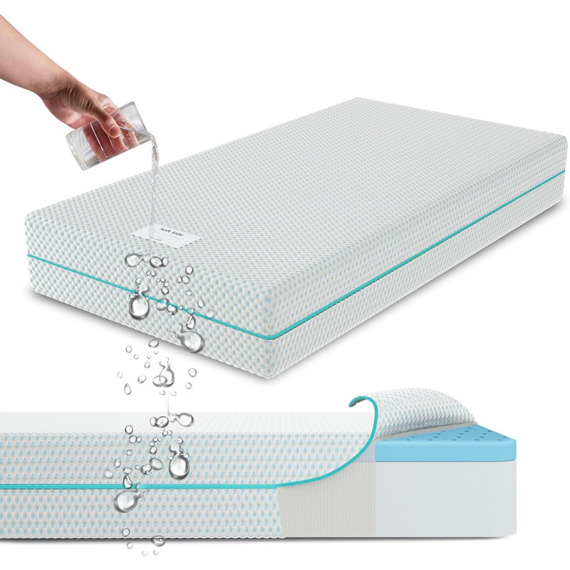 Matelas pour lit de bébé Sleepah mousse à mémoire de forme rafraîchissante à double face (52 po 28 po 5,5 po) imperméable, lavable, respirante, certifiée ferme Certipur pour bébés et plus douce pour les tout-petits convient aux lits de tout-peti