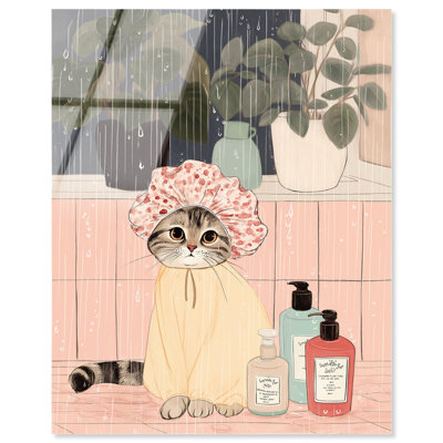 Reproduction d'acrylique de douche sur chat par Art Remedy