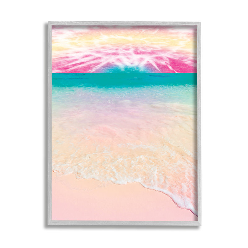 «Tropical Tie Dye Beach Horizon Coastline Landscape» par Arrolynn Weiderhold - impression, Estampe numérique Farmhouse