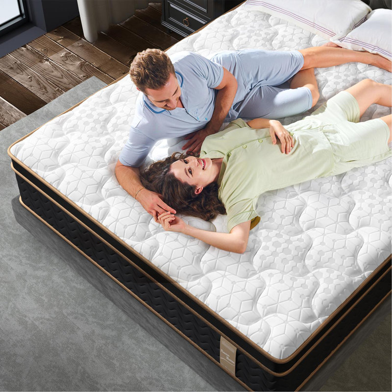 10" Plush Hybrid Mattresses With Independently Encased Coils & Gel Memory Foam, Fiberglass-Free, Motion Isolation-Edge Support, Mattress In A Box, Certipur-US Certified
