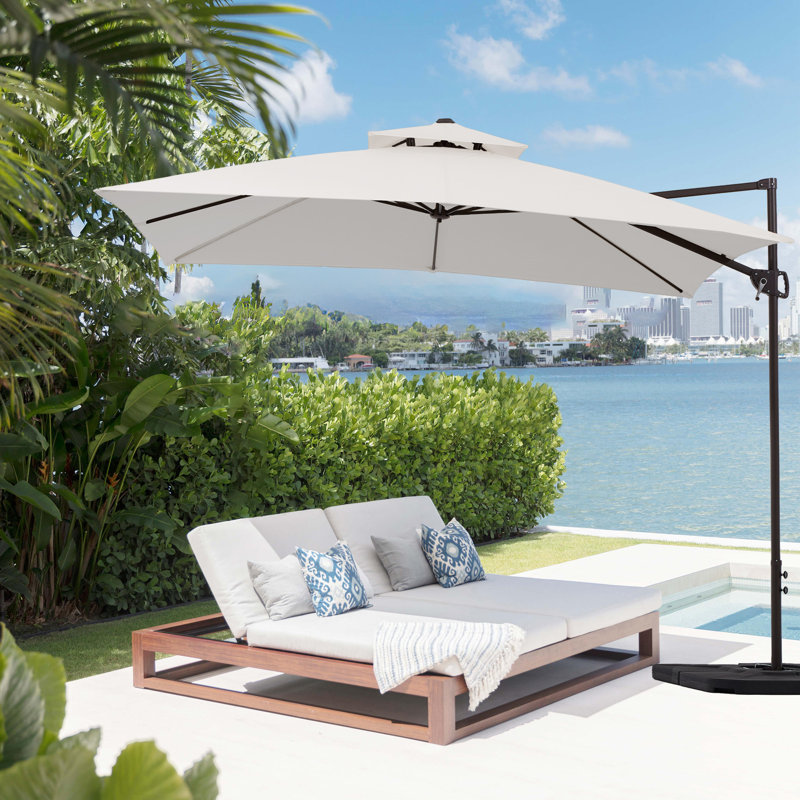  Parasol en porte-à-faux 9 pi, Blanc cassé