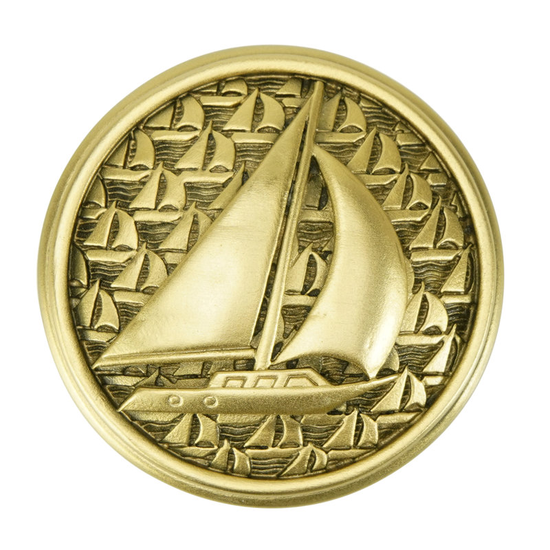 YACHT CLUB SAILBOAT KNOB, Gold