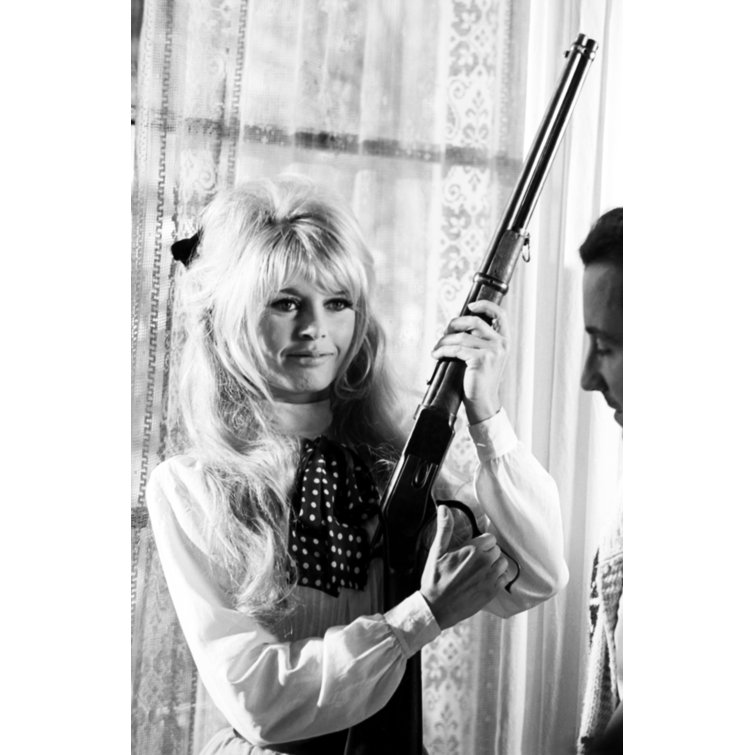 Globe Photos Entertainment Brigitte Bardot Holding Gun On Paper Print ...