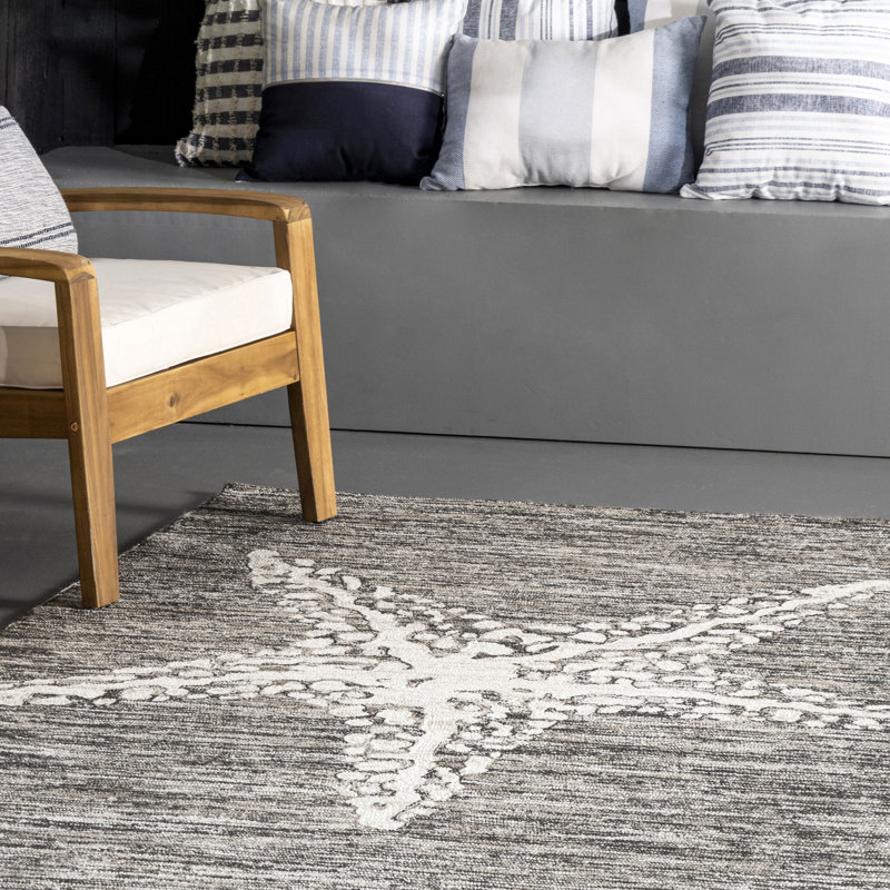Tapis intérieur / extérieur gris Wattson, Rectangle 9 pi x 12 pi