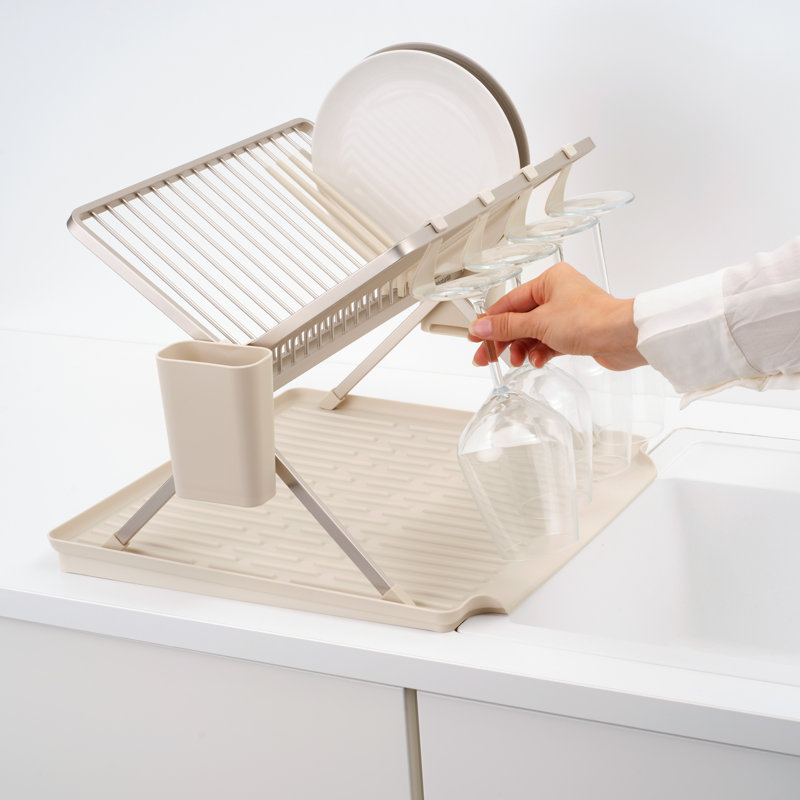 Brabantia Sinkside Large Foldable Dish Drying Rack, Soft Beige