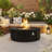 38.19''  Propane Outdoor Fire Pit With Vertical Stripe Design, 50000 BTU Round Fire Pit Table With Steel Burner, Adjustable Flame Control, Lava Rocks & Rain Cover,Perfect For Patio&Backyard-2016104519