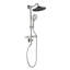 Combinaison de douche en nickel brossé avec pomme de douche à effet pluie de 10 po, douche à 4 mains, prise à glissière réglable et porte-savon avec cravate