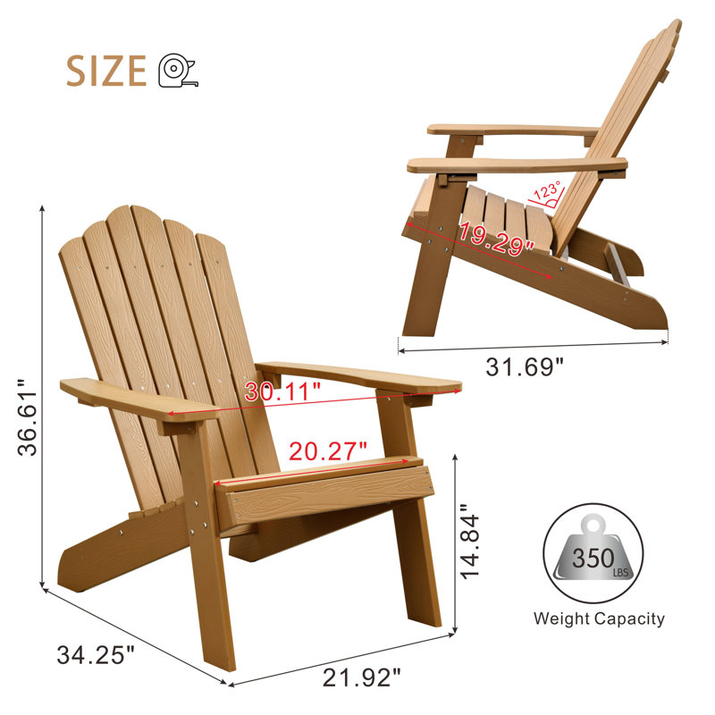 Outdoor Adirondack Chair, Wooden Lubricious