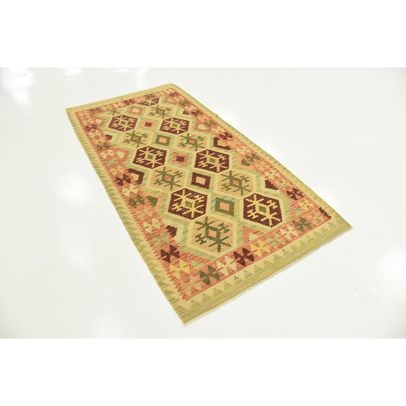 Tapis en laine brun 3 pi 5 po x 6 pi 7 po one-of-kind main-noué la new age Elland