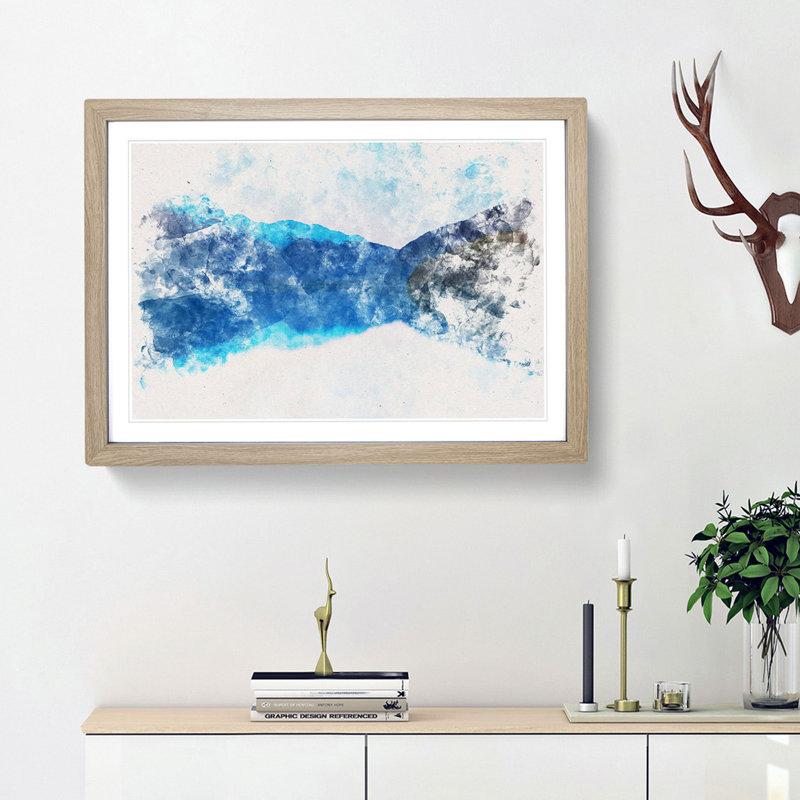 Lake in Haines Alaska - Picture Frame Painting Print, 45cm H x 63cm W x 2cm D, Oak Framed