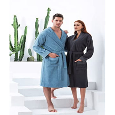 SEYANTE Luxury Bathrobe Men - GOTS Certified Organic Turkish Cotton Terry Cloth Hooded Robe 
