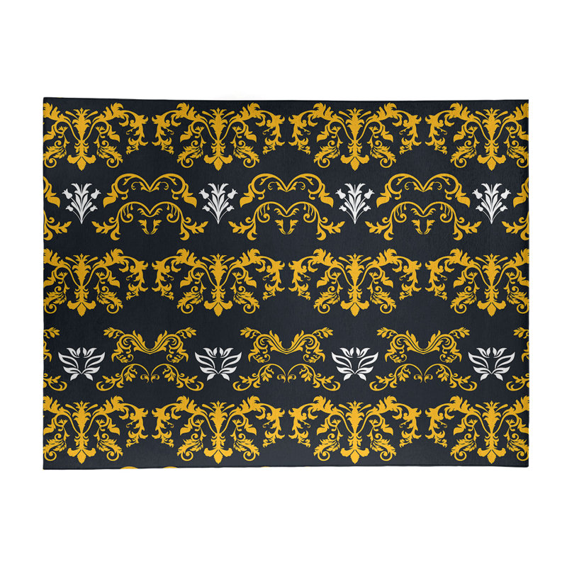Damask Indoor Rug, Rectangle 9' x 12'