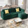 L-Shaped Sectional Modular Velvet Sofa with Storage Ottoman