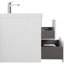 Meuble-lavabo de 76 cm (30 po), lavabo en résine et tiroirs à fermeture amortie. Blanc brillant 24v11-30gw. Meuble suspendu avec lavabo intégré, gain de place. Meuble moderne. Accessoire de luxe