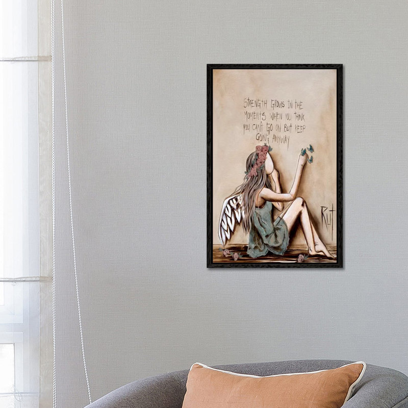 Strength Grows - Painting Print on Canvas, 66.04 cm H x 45.72 cm W, Black Framed