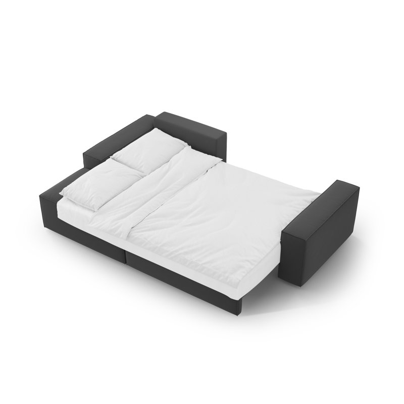 Alisbha 3 Seater Sofa Bed, Grey, Velvet, Left-Hand Facing